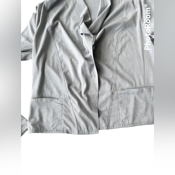 Grey Faux Suede Soft Open Cardigan - Picture 5 of 12